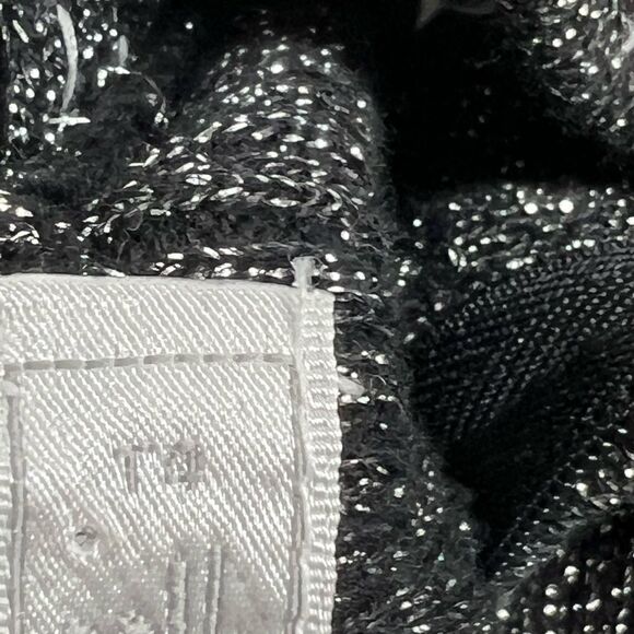 Étincelle Couture Black Sequined Textured Cotton 70% Top size M (T4 Europe) - Picture 5 of 11